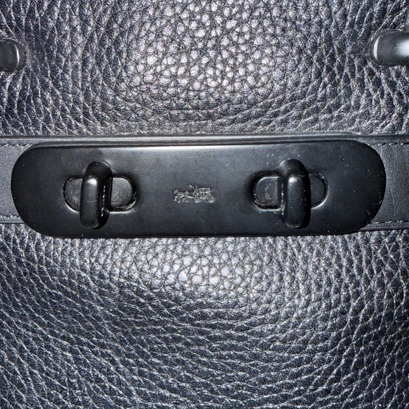 Coach Swagger Satchel – RARE Smooth Black Leather Metal Hardware Luxury Handbag - Picture 3 of 16
